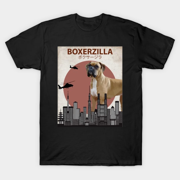 Boxerzilla - Boxer Dog Giant Monster T-Shirt by Animalzilla